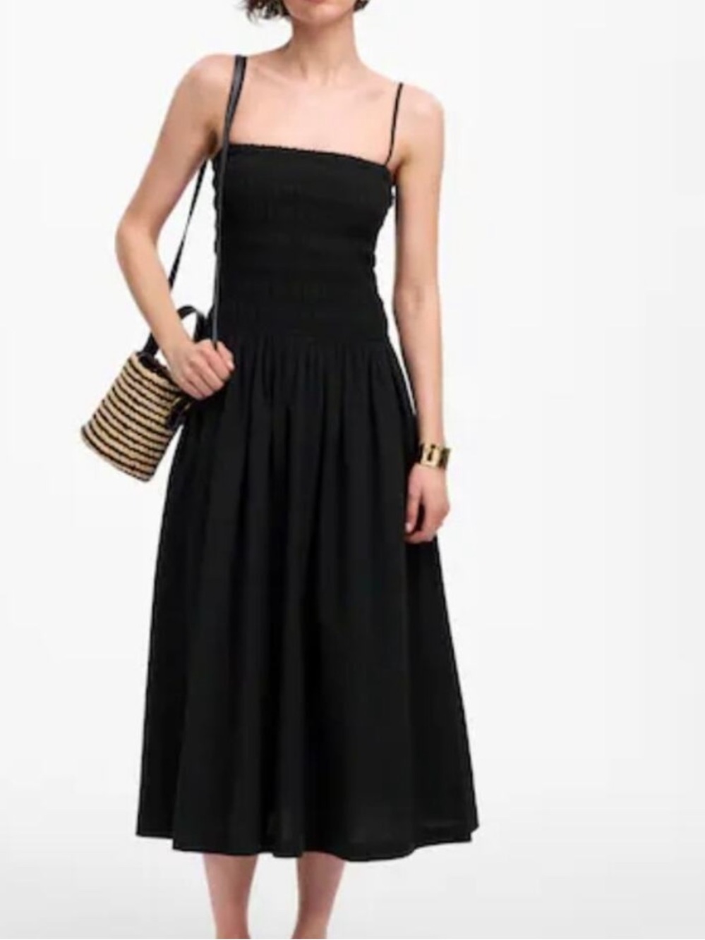 Madewell  smocked poplin maxi dress